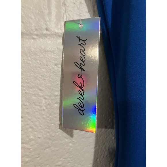 Derek Heart Women's Stretch Dress With Gold Rings on Top Size S SMALL Color Blue - Picture 5 of 8